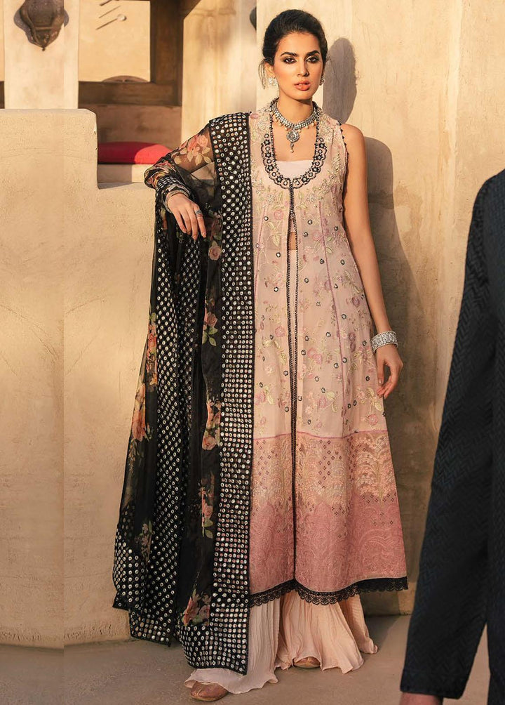 Kahani by Mushq Embroidered Cotton Net Suits Unstitched 3 Piece MQ22K MLF22 09 - Luxury Collection