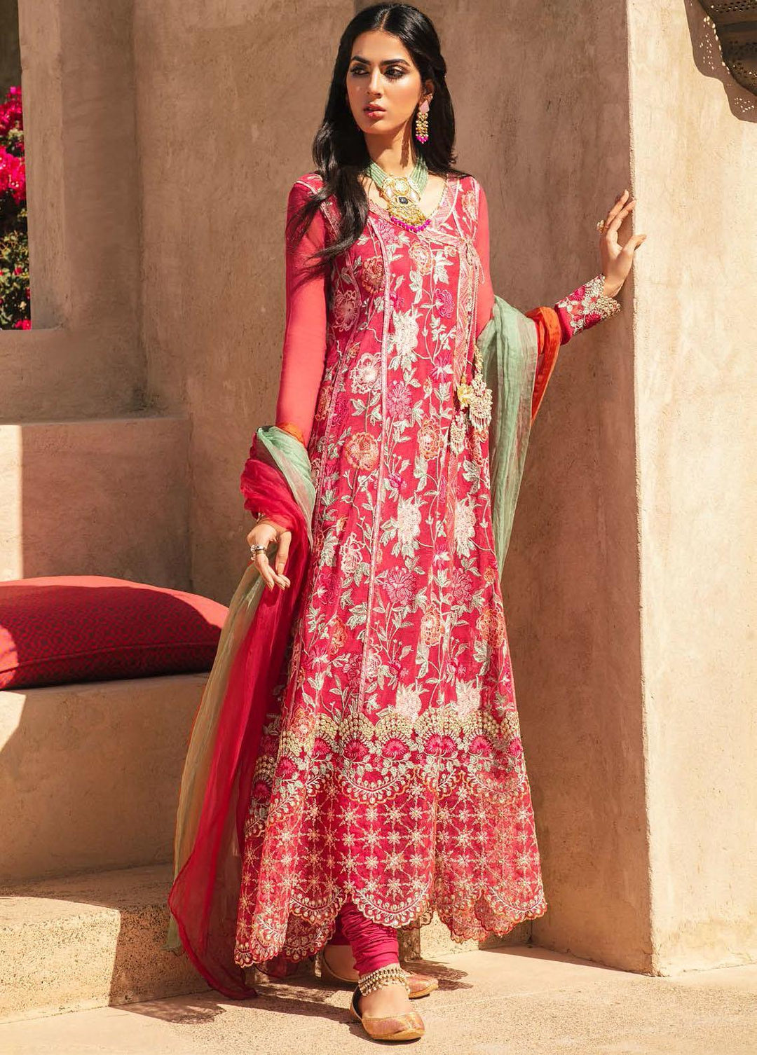 Kahani by Mushq Embroidered Cotton Net Suits Unstitched 3 Piece MQ22K MLF22 10 - Luxury Collection