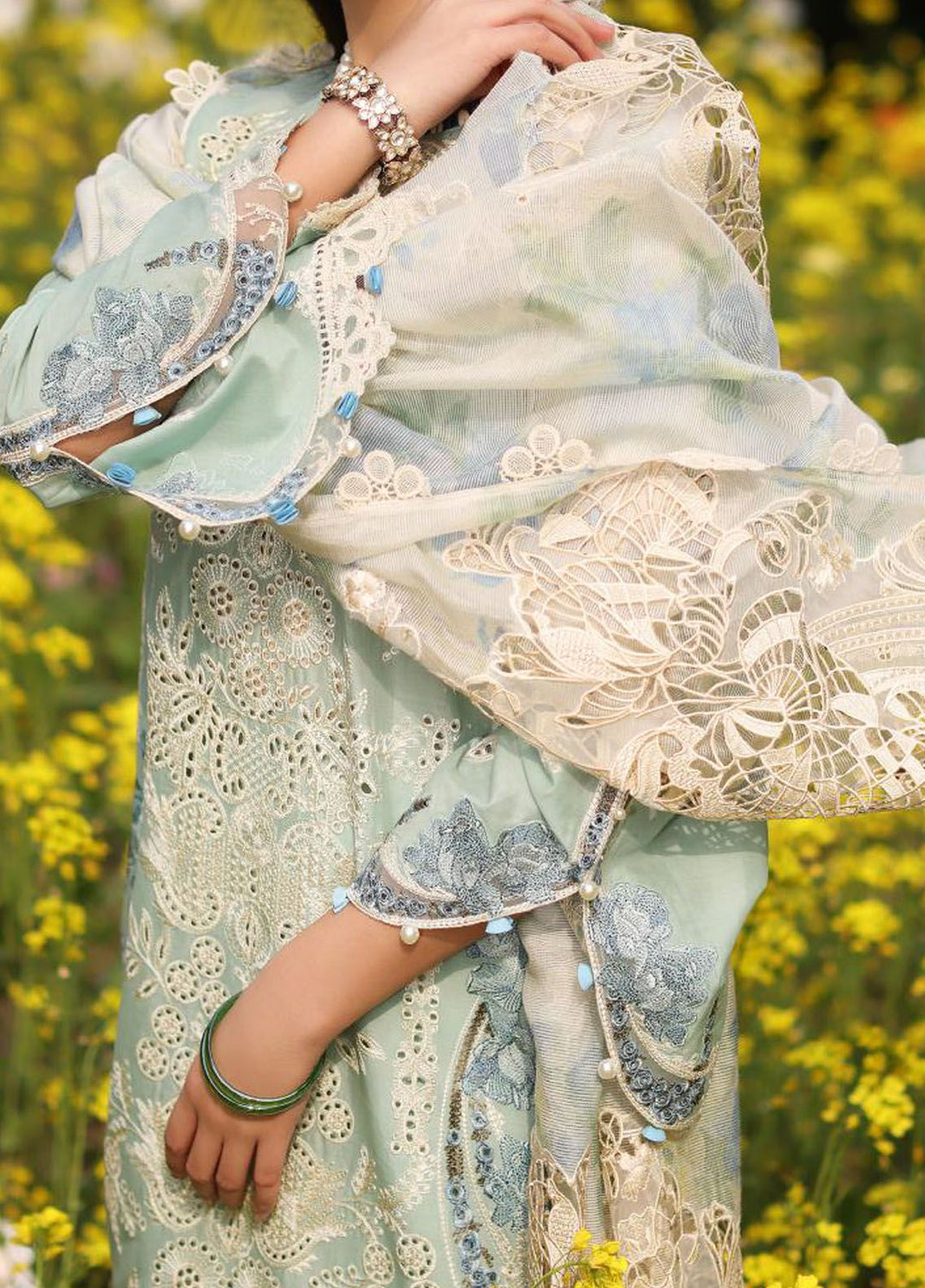 Kahf Embroidered Lawn Suit Unstitched 3 Piece KHF24FL KFL-01 Tabir - Luxury Summer Collection