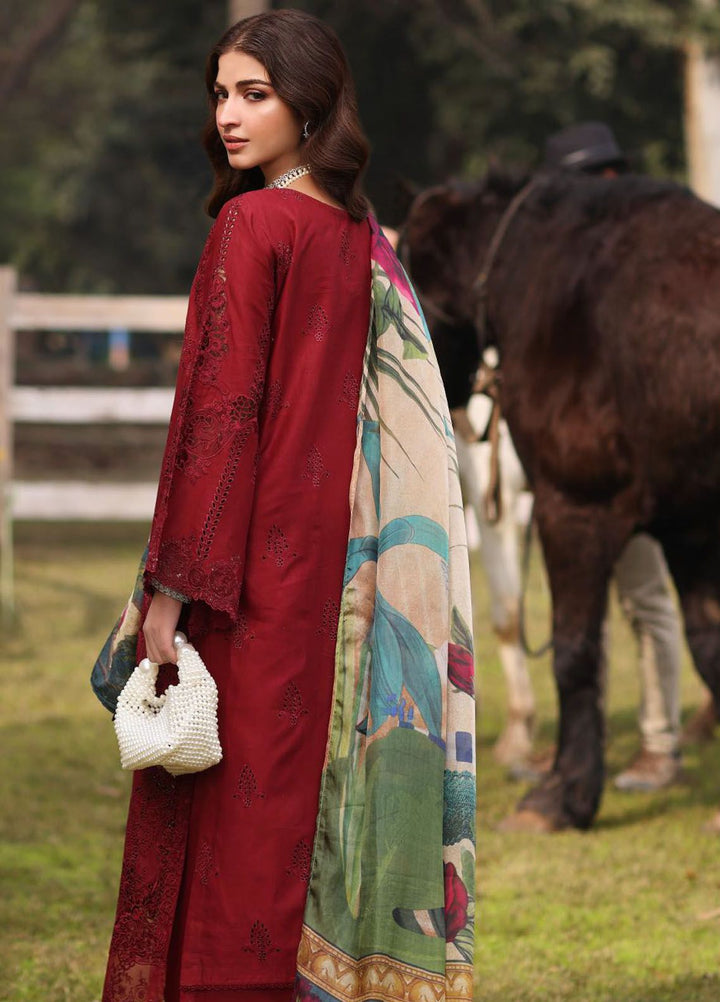 Kahf Embroidered Lawn Suit Unstitched 3 Piece KHF24FL KFL-02 Alora - Luxury Summer Collection