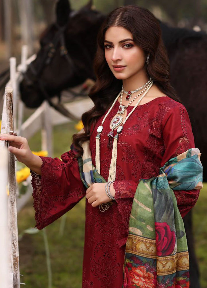 Kahf Embroidered Lawn Suit Unstitched 3 Piece KHF24FL KFL-02 Alora - Luxury Summer Collection