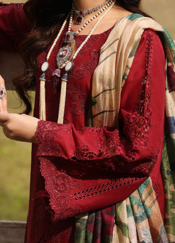 Kahf Embroidered Lawn Suit Unstitched 3 Piece KHF24FL KFL-02 Alora - Luxury Summer Collection