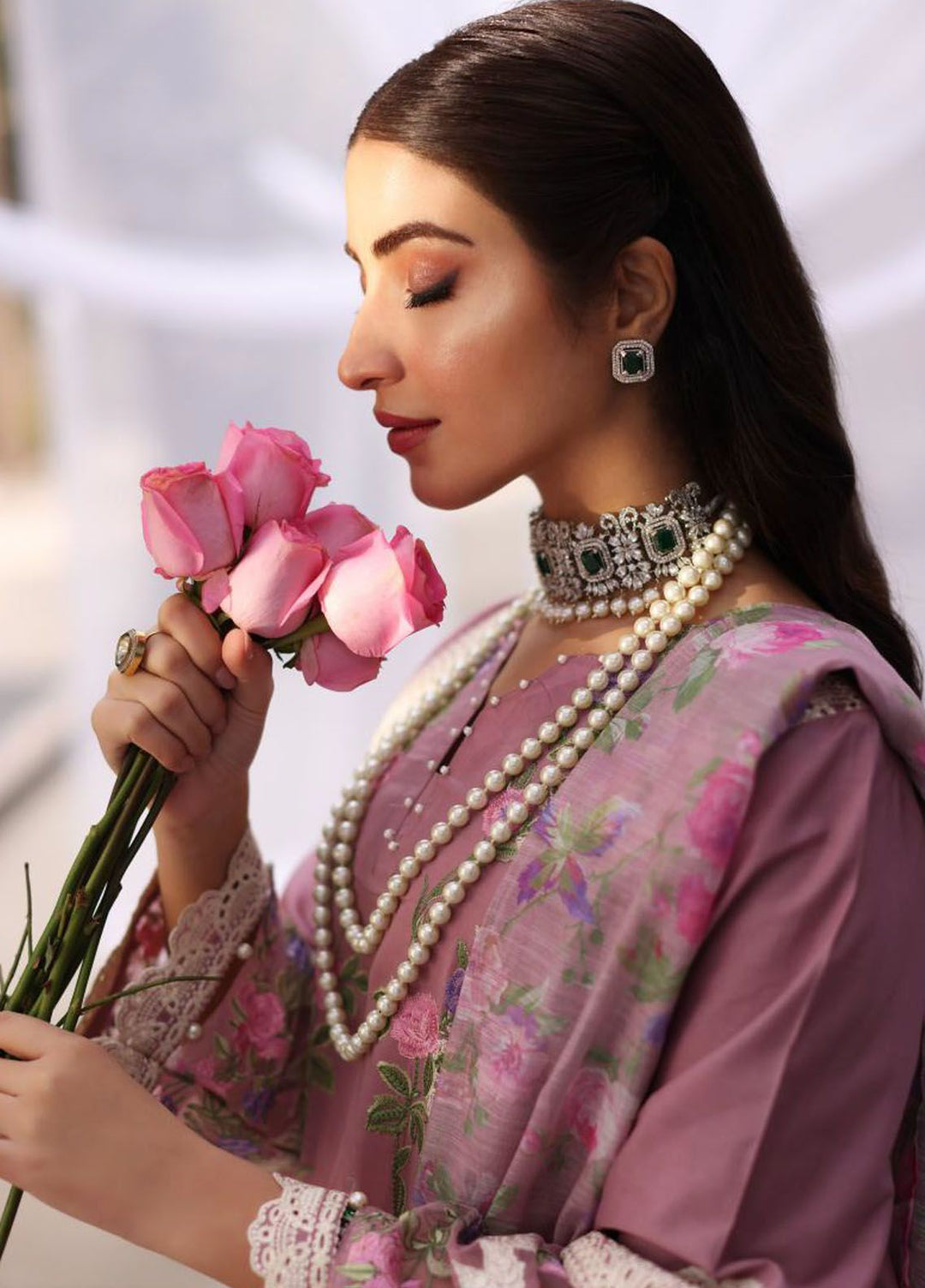 Kahf Embroidered Lawn Suit Unstitched 3 Piece KHF24FL KFL-03 Sassi - Luxury Summer Collection