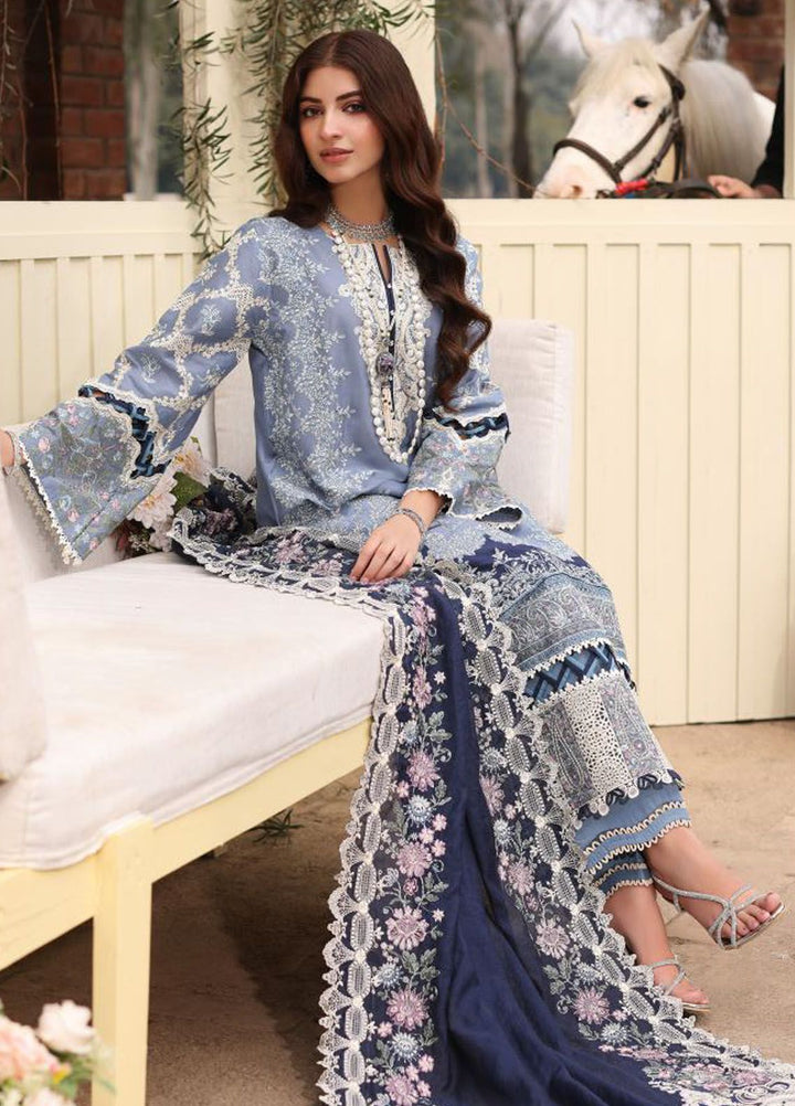 Kahf Embroidered Lawn Suit Unstitched 3 Piece KHF24FL KFL-04 Kinza - Luxury Summer Collection