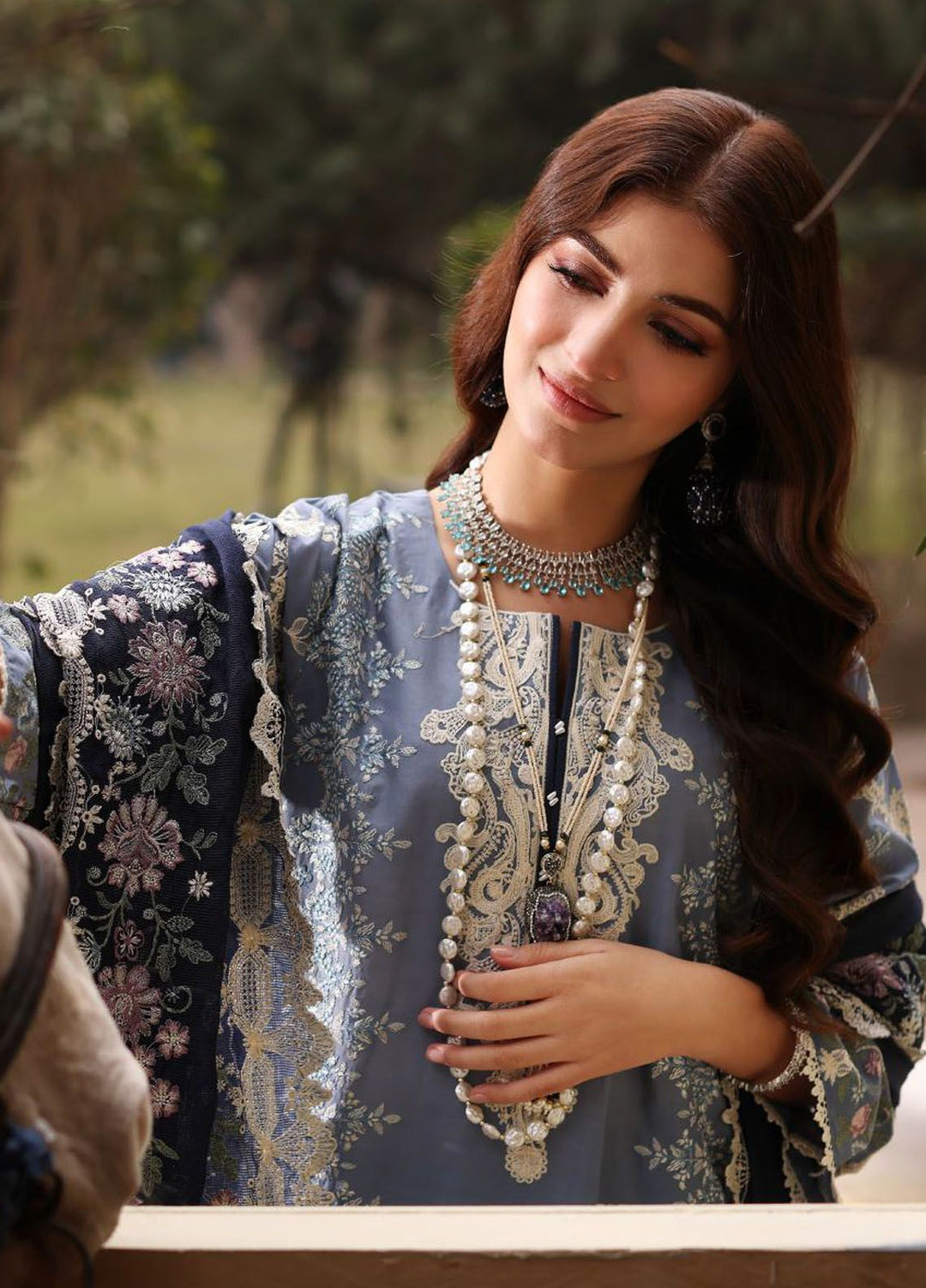 Kahf Embroidered Lawn Suit Unstitched 3 Piece KHF24FL KFL-04 Kinza - Luxury Summer Collection