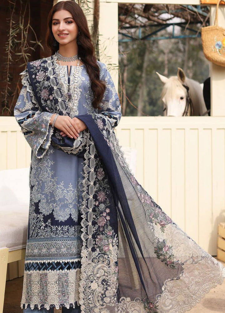 Kahf Embroidered Lawn Suit Unstitched 3 Piece KHF24FL KFL-04 Kinza - Luxury Summer Collection