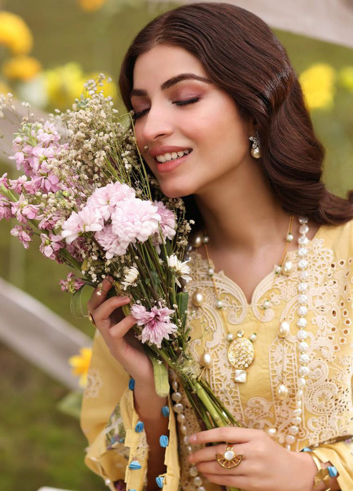 Kahf Embroidered Lawn Suit Unstitched 3 Piece KHF24FL KFL-05 Sahar - Luxury Summer Collection