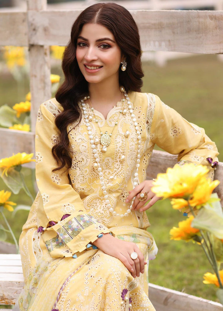 Kahf Embroidered Lawn Suit Unstitched 3 Piece KHF24FL KFL-05 Sahar - Luxury Summer Collection