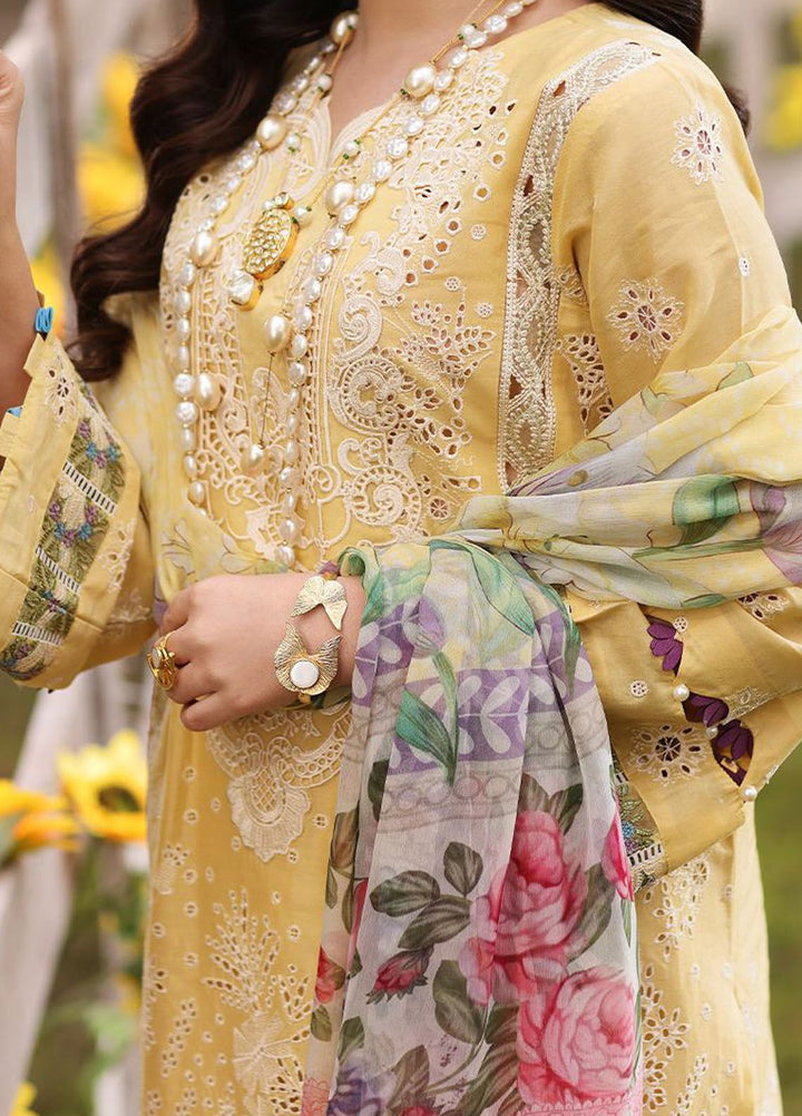 Kahf Embroidered Lawn Suit Unstitched 3 Piece KHF24FL KFL-05 Sahar - Luxury Summer Collection
