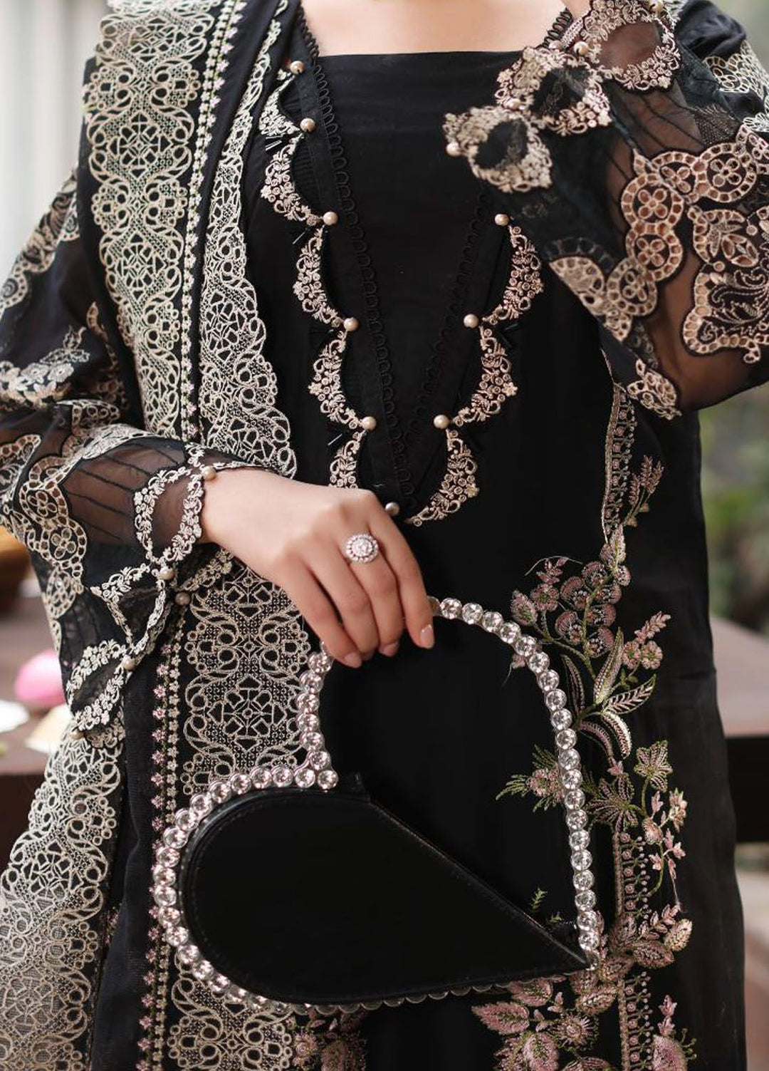 Kahf Embroidered Lawn Suit Unstitched 3 Piece KHF24FL KFL-06 Noor - Luxury Summer Collection