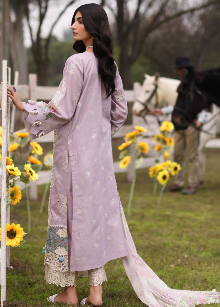 Kahf Embroidered Lawn Suit Unstitched 3 Piece KHF24FL KFL-08 B Elaya - Luxury Summer Collection