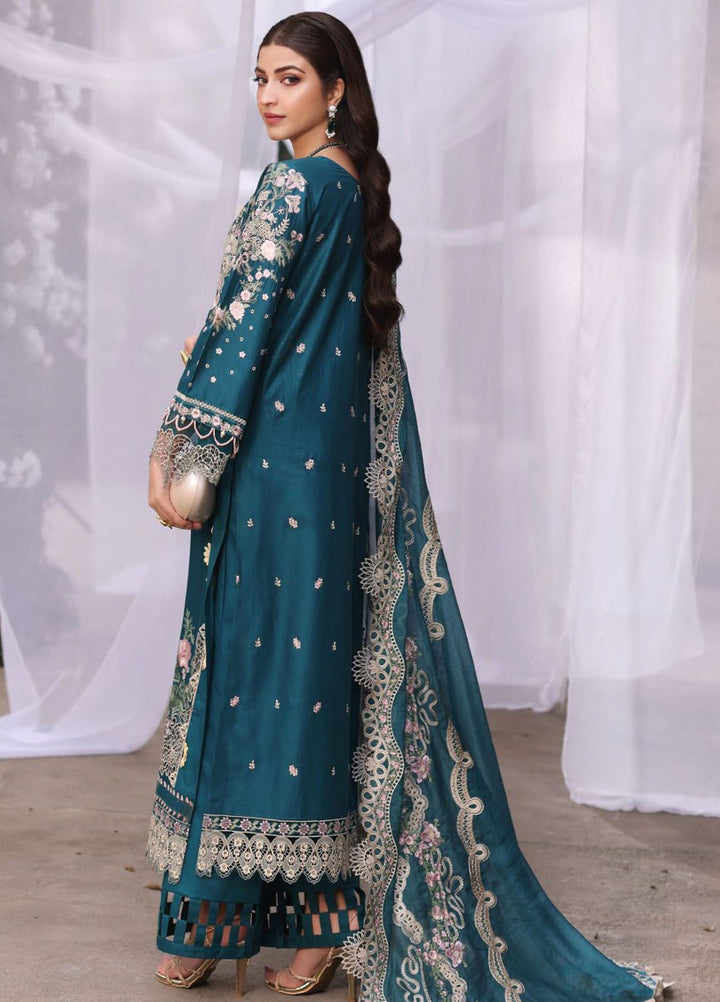 Kahf Embroidered Lawn Suit Unstitched 3 Piece KHF24FL KFL-09 A Bano - Luxury Summer Collection