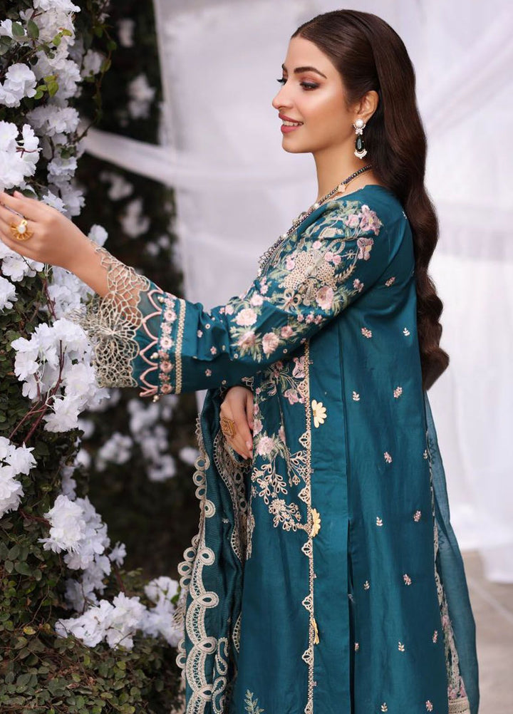 Kahf Embroidered Lawn Suit Unstitched 3 Piece KHF24FL KFL-09 A Bano - Luxury Summer Collection