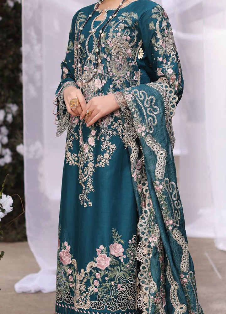Kahf Embroidered Lawn Suit Unstitched 3 Piece KHF24FL KFL-09 A Bano - Luxury Summer Collection