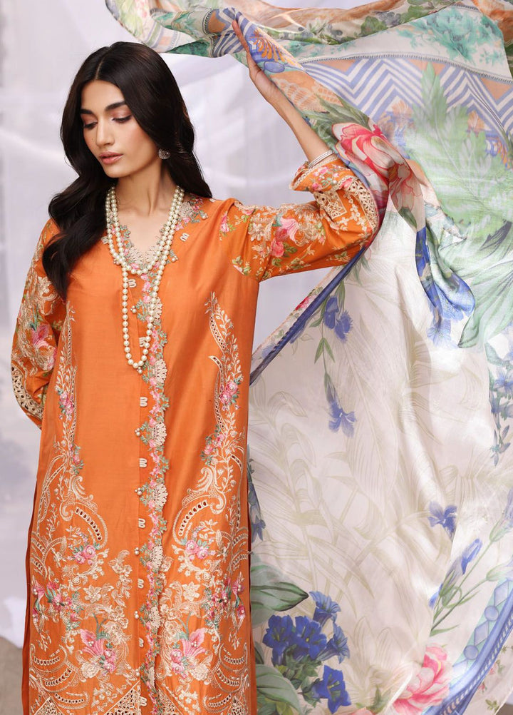 Kahf Embroidered Lawn Suit Unstitched 3 Piece KHF24FL KFL-10 Maya - Luxury Summer Collection