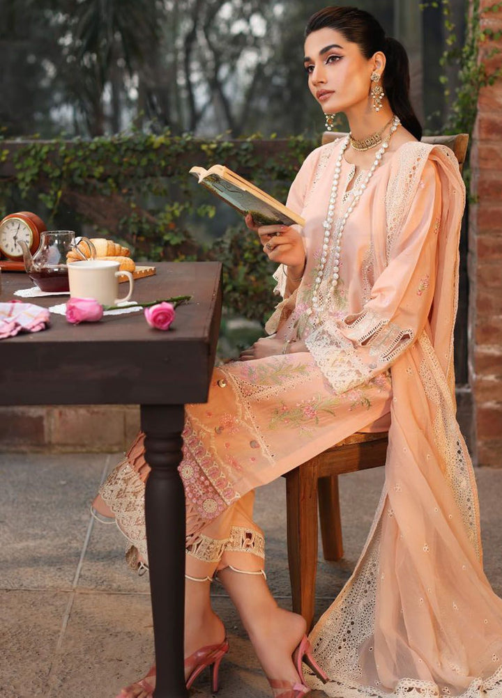 Kahf Embroidered Lawn Suit Unstitched 3 Piece KHF24FL KFL-11 Maahru - Luxury Summer Collection