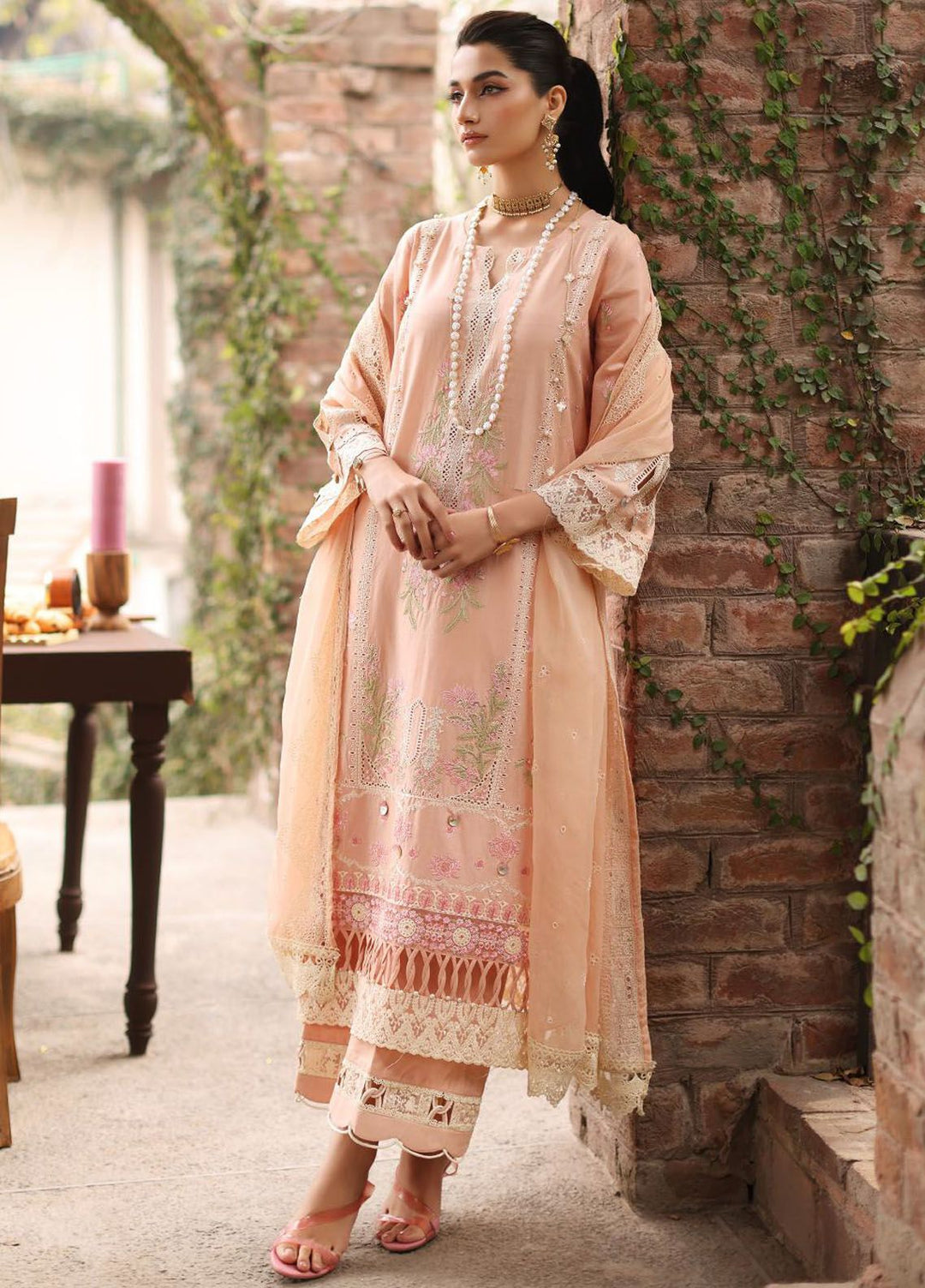 Kahf Embroidered Lawn Suit Unstitched 3 Piece KHF24FL KFL-11 Maahru - Luxury Summer Collection
