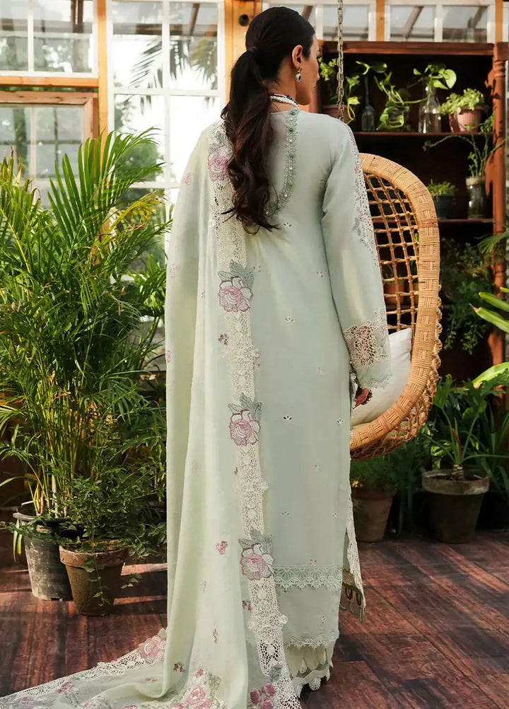 Kahf Embroidered Lawn Suit Unstitched 3 Piece KHF24L KLE-1A - Luxury Collection