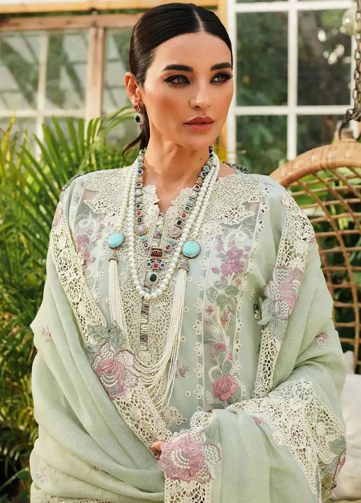 Kahf Embroidered Lawn Suit Unstitched 3 Piece KHF24L KLE-1A - Luxury Collection