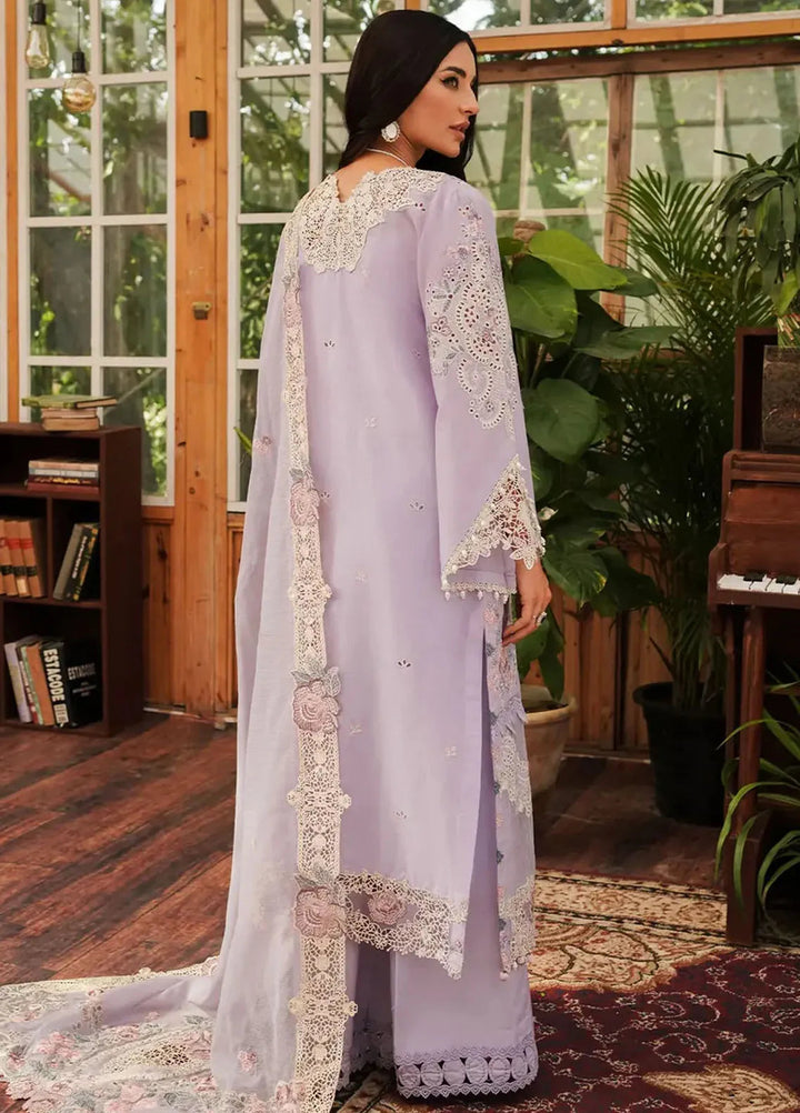 Kahf Embroidered Lawn Suit Unstitched 3 Piece KHF24L KLE-1B - Luxury Collection