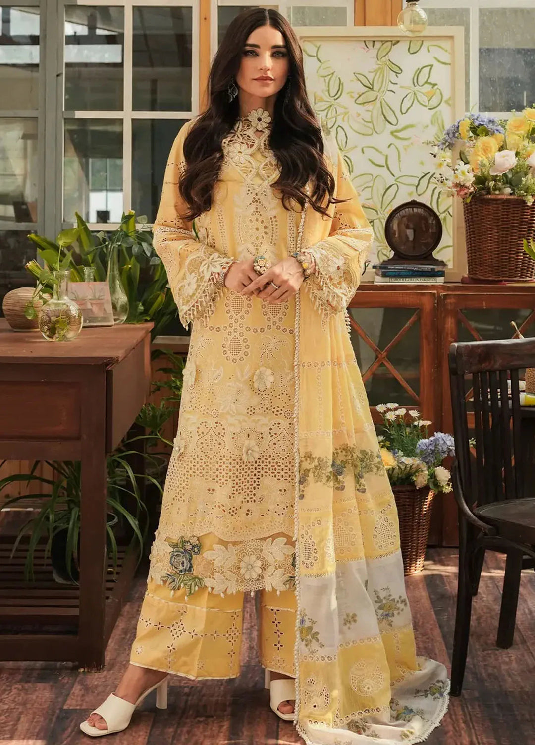 Kahf Embroidered Lawn Suit Unstitched 3 Piece KHF24L KLE-2 - Luxury Collection