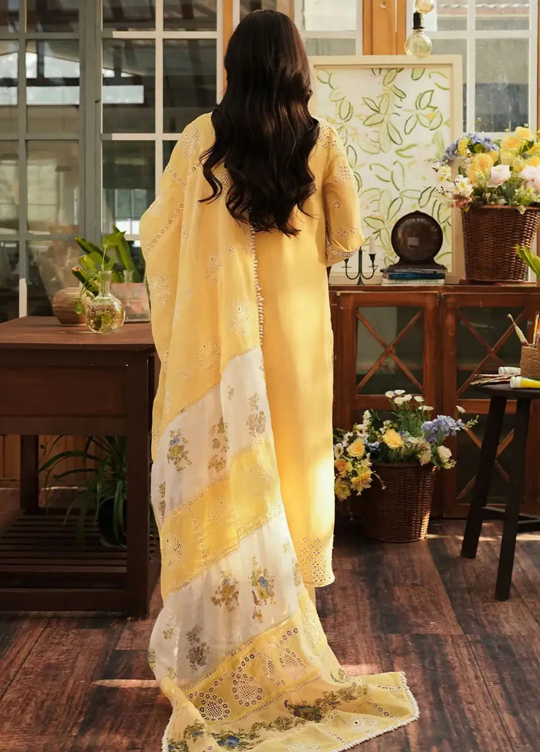 Kahf Embroidered Lawn Suit Unstitched 3 Piece KHF24L KLE-2 - Luxury Collection