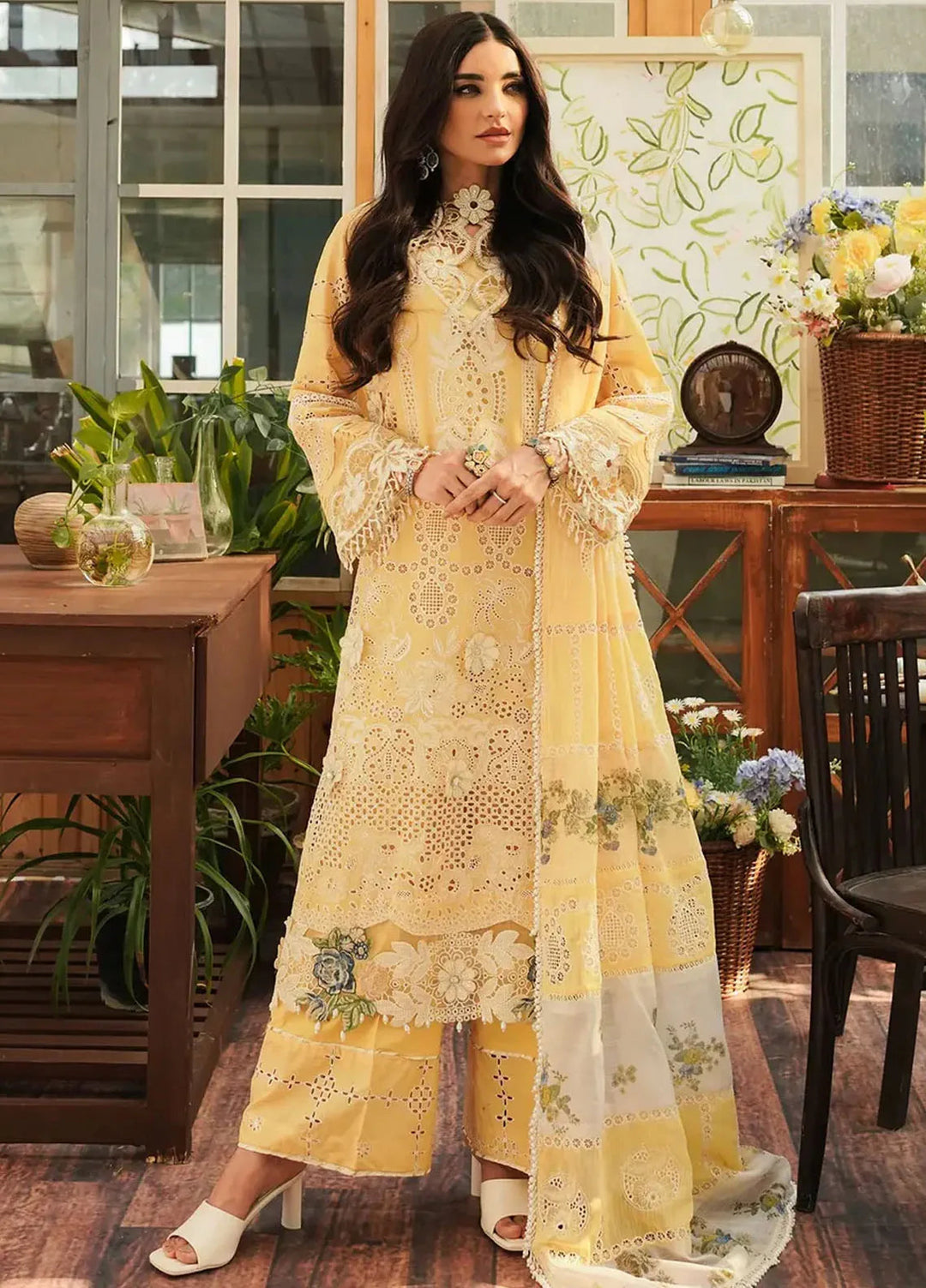 Kahf Embroidered Lawn Suit Unstitched 3 Piece KHF24L KLE-2 - Luxury Collection