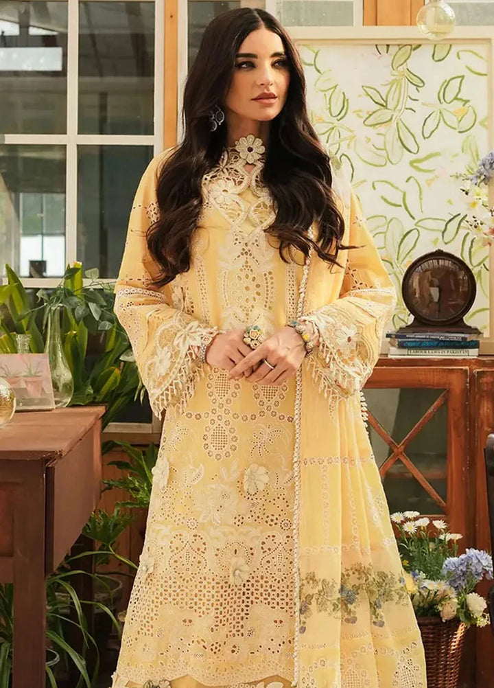 Kahf Embroidered Lawn Suit Unstitched 3 Piece KHF24L KLE-2 - Luxury Collection