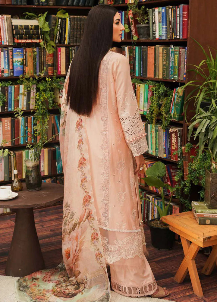 Kahf Embroidered Lawn Suit Unstitched 3 Piece KHF24L KLE-3A - Luxury Collection