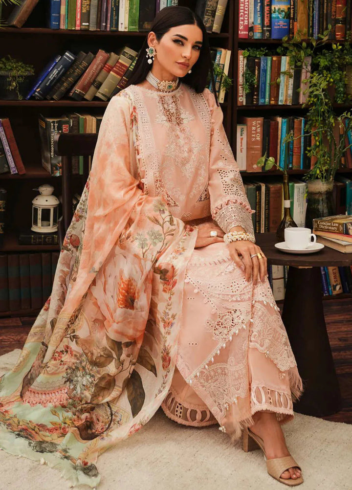 Kahf Embroidered Lawn Suit Unstitched 3 Piece KHF24L KLE-3A - Luxury Collection
