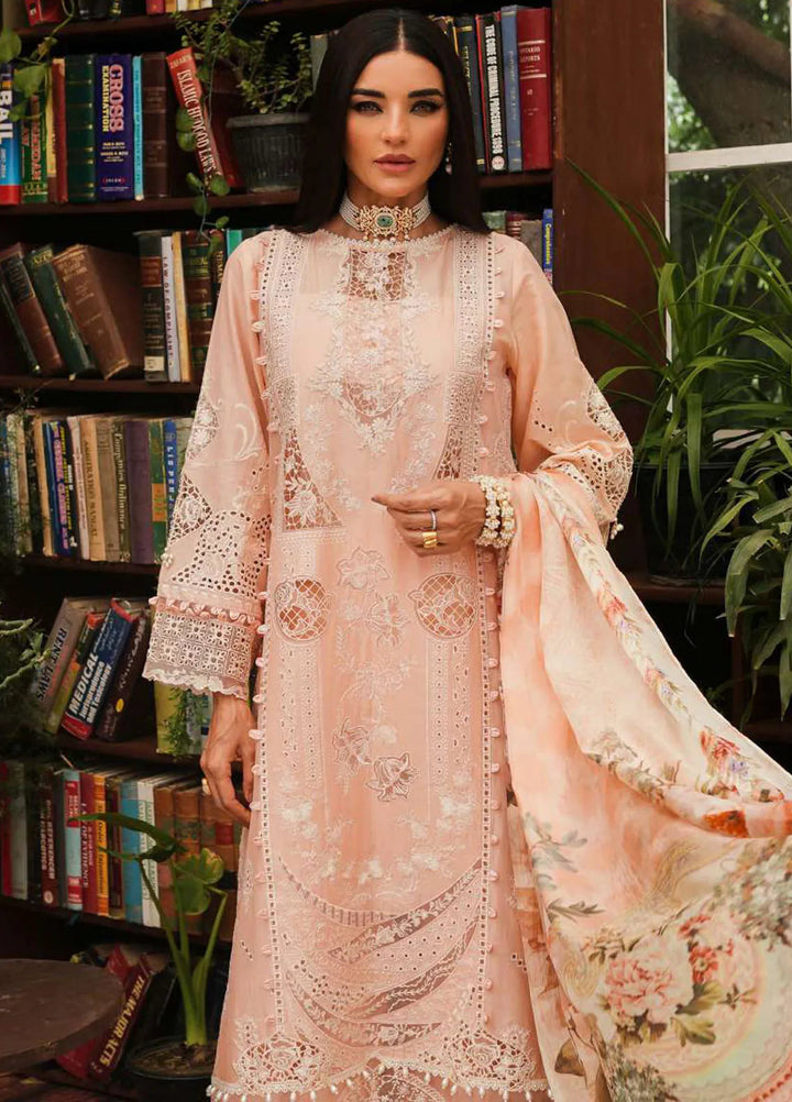 Kahf Embroidered Lawn Suit Unstitched 3 Piece KHF24L KLE-3A - Luxury Collection