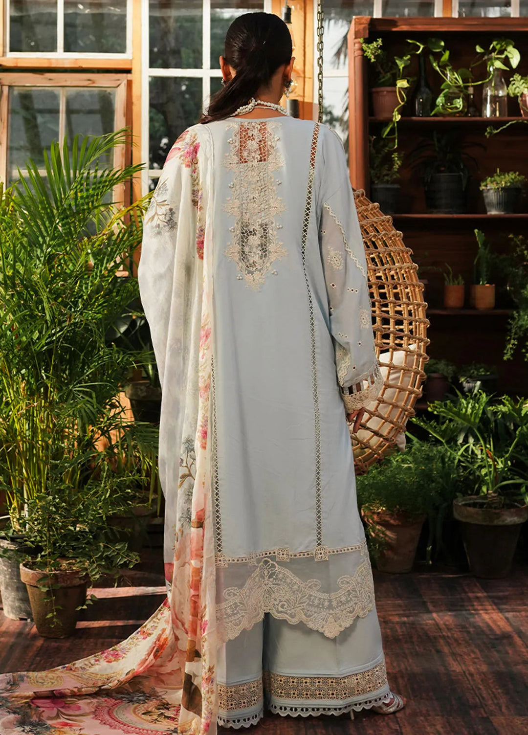 Kahf Embroidered Lawn Suit Unstitched 3 Piece KHF24L KLE-3B - Luxury Collection