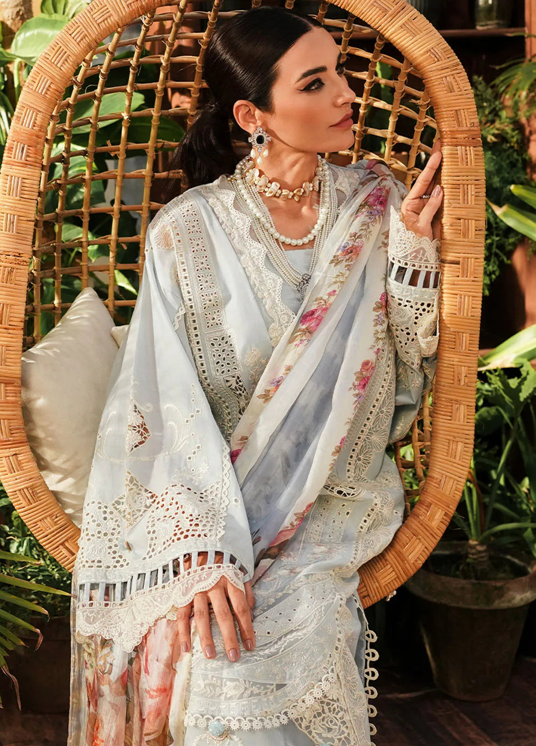 Kahf Embroidered Lawn Suit Unstitched 3 Piece KHF24L KLE-3B - Luxury Collection