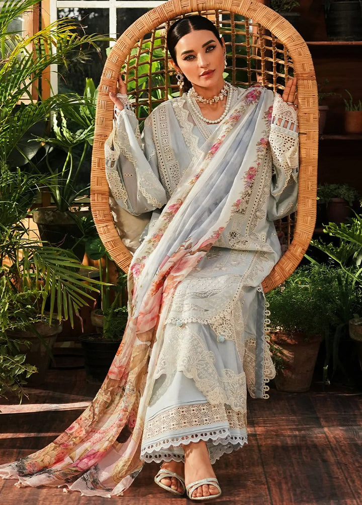 Kahf Embroidered Lawn Suit Unstitched 3 Piece KHF24L KLE-3B - Luxury Collection