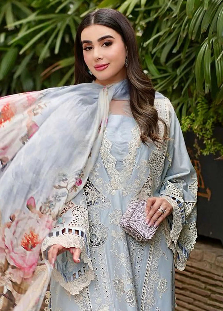 Kahf Embroidered Lawn Suit Unstitched 3 Piece KHF24L KLE-3B - Luxury Collection