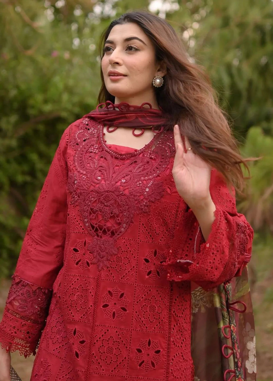 Kahf Embroidered Lawn Suit Unstitched 3 Piece KHF24L KLE-4 - Luxury Collection
