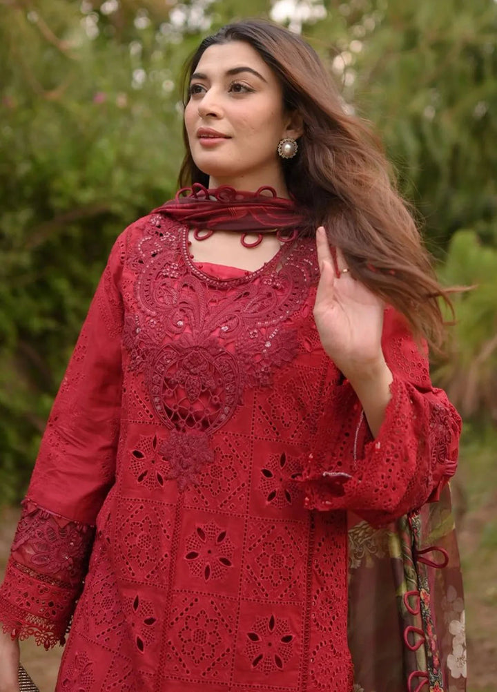 Kahf Embroidered Lawn Suit Unstitched 3 Piece KHF24L KLE-4 - Luxury Collection