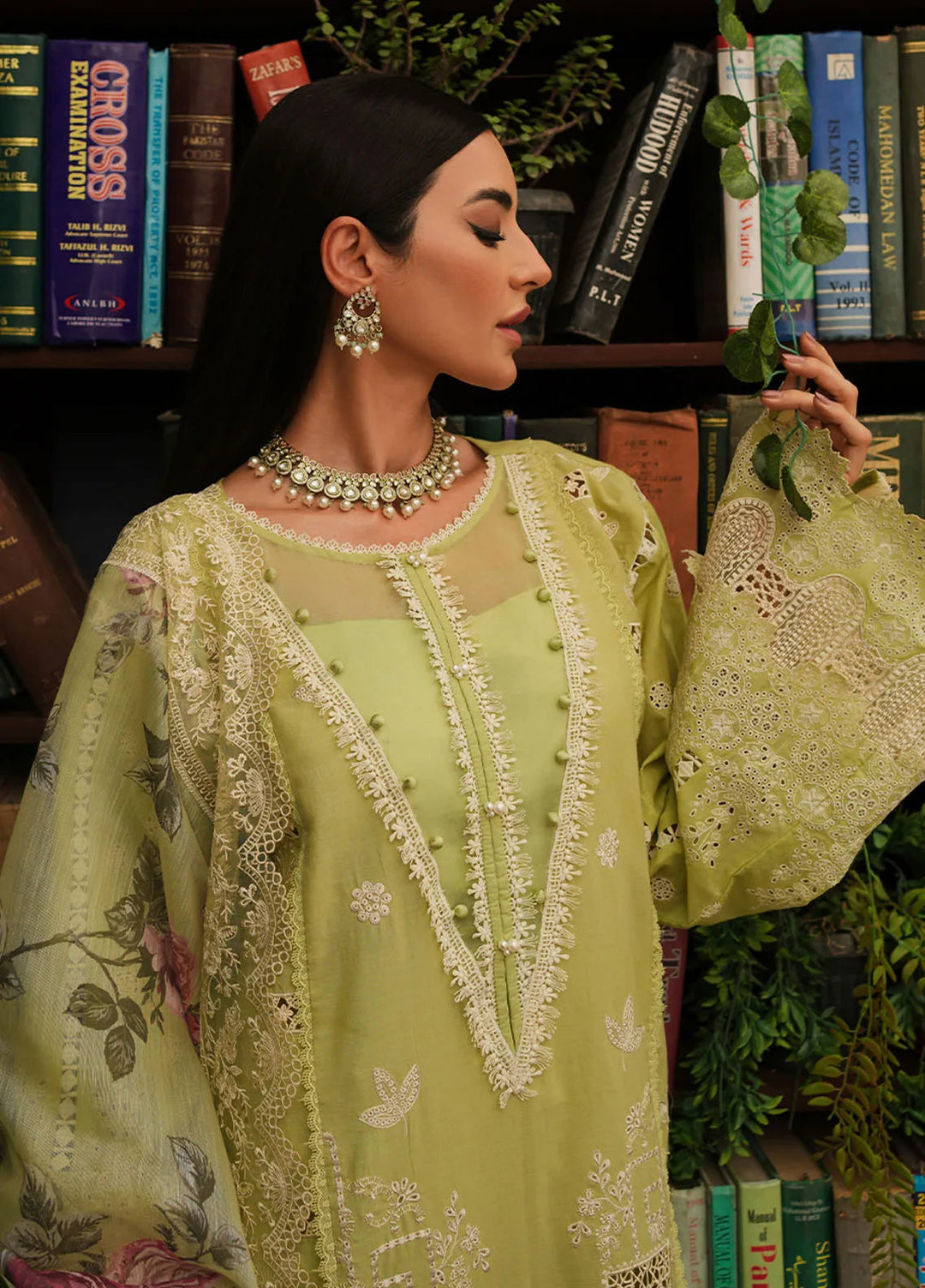 Kahf Embroidered Lawn Suit Unstitched 3 Piece KHF24L KLE-5A - Luxury Collection