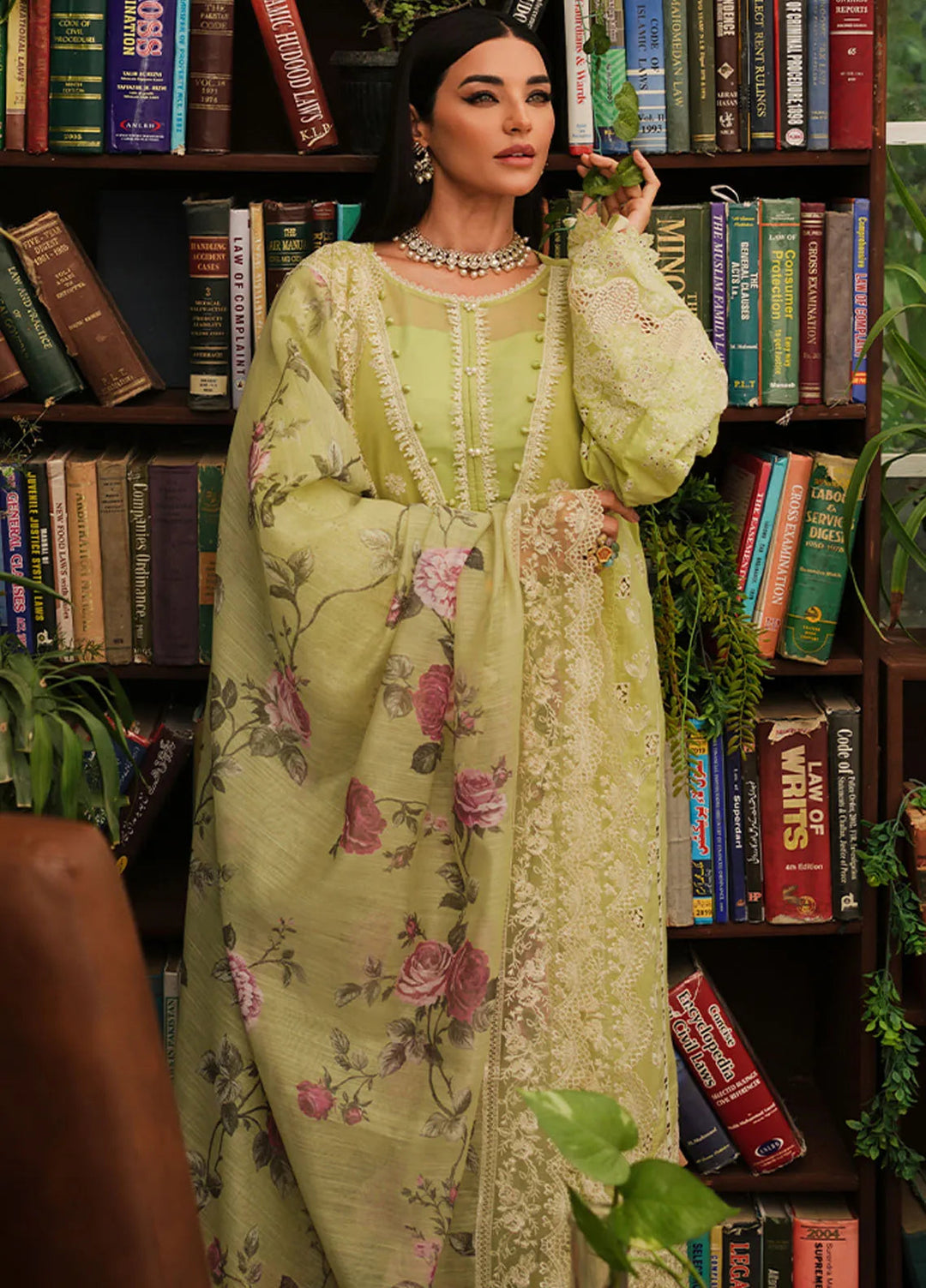 Kahf Embroidered Lawn Suit Unstitched 3 Piece KHF24L KLE-5A - Luxury Collection