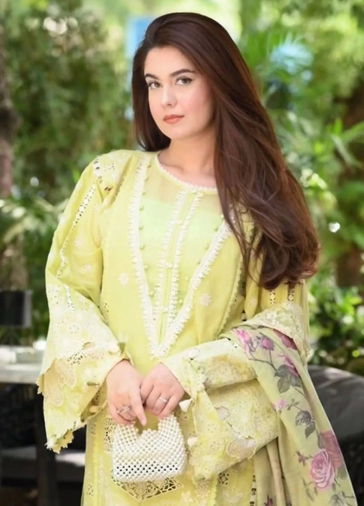 Kahf Embroidered Lawn Suit Unstitched 3 Piece KHF24L KLE-5A - Luxury Collection