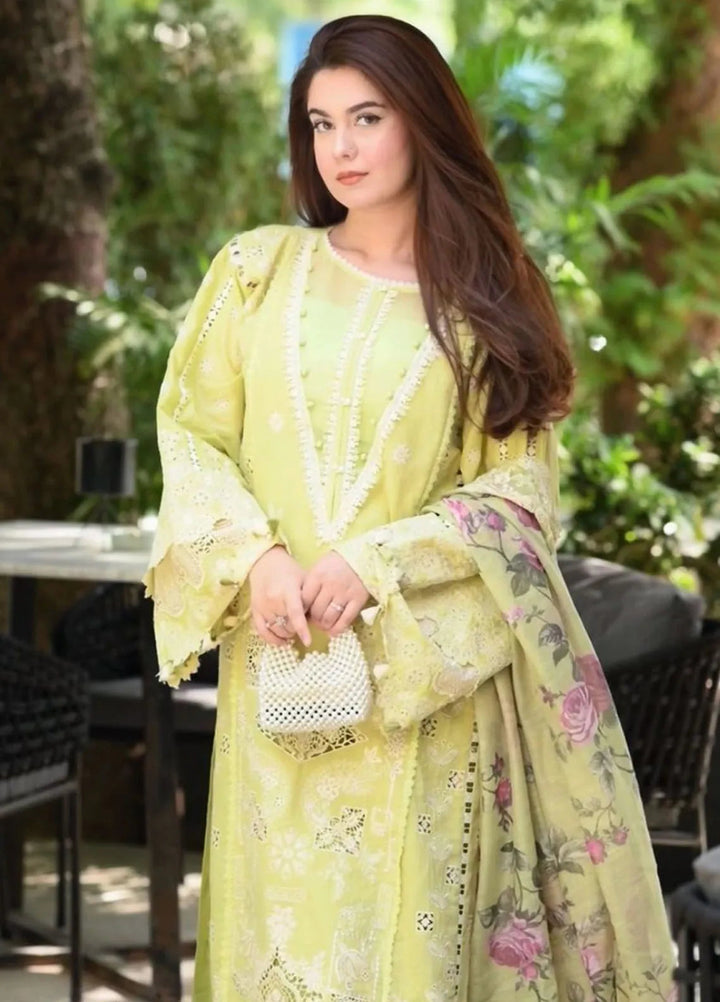 Kahf Embroidered Lawn Suit Unstitched 3 Piece KHF24L KLE-5A - Luxury Collection