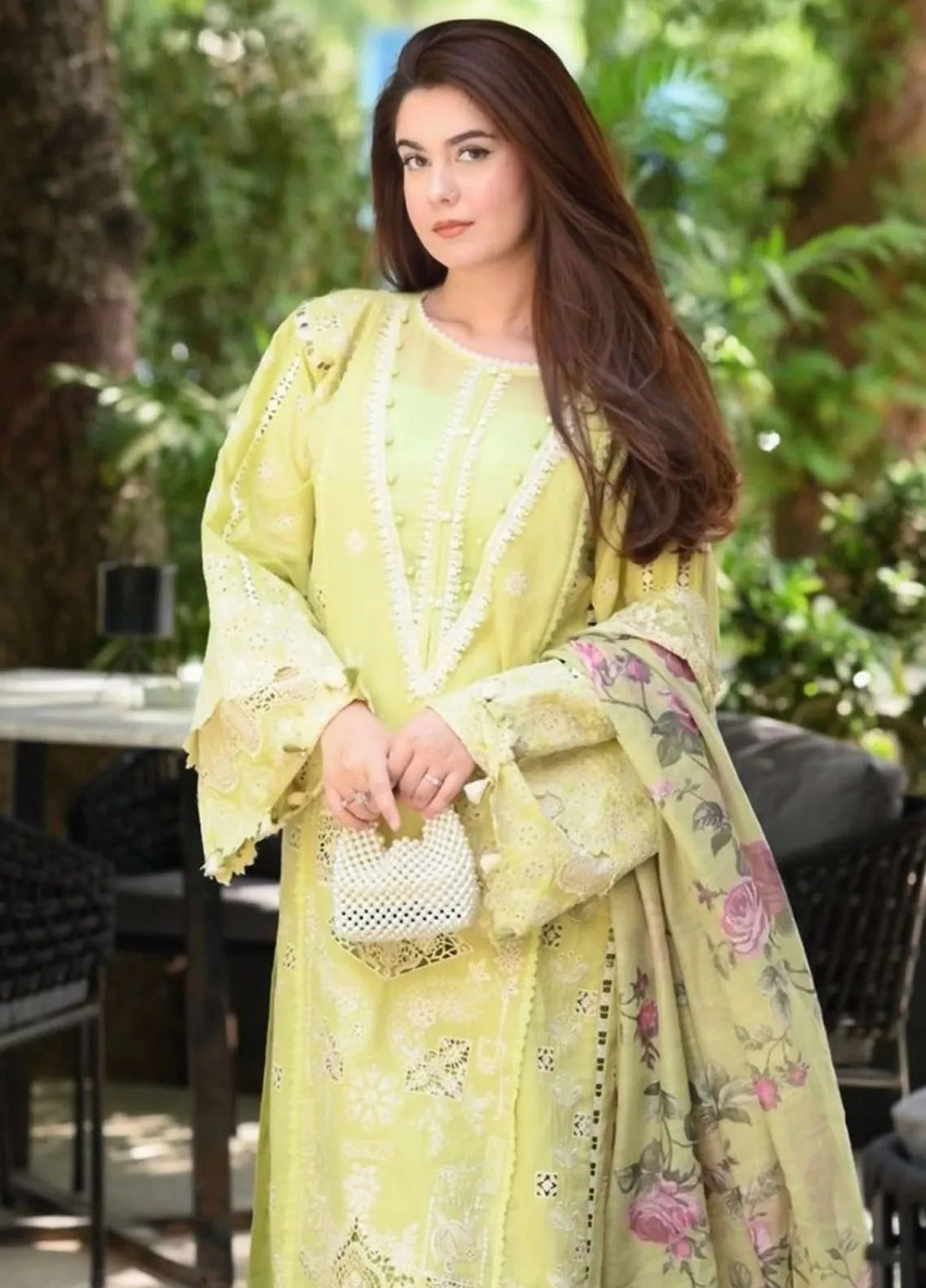 Kahf Embroidered Lawn Suit Unstitched 3 Piece KHF24L KLE-5A - Luxury Collection