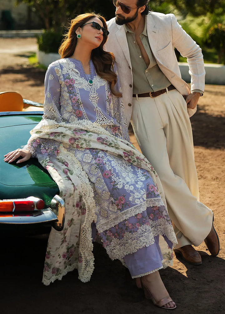 Kahf Embroidered Lawn Suits Unstitched 3 Piece KHF25L KLR-01 Maeve - Summer Collection