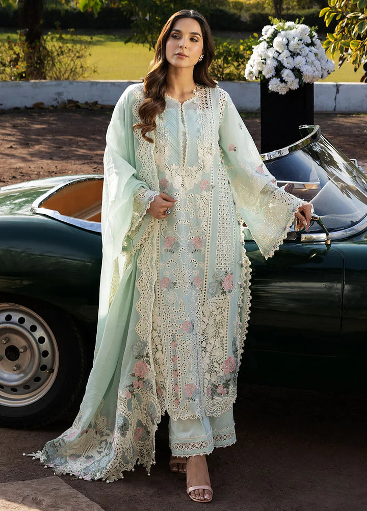 Kahf Embroidered Lawn Suits Unstitched 3 Piece KHF25L KLR-02B Garnet - Summer Collection