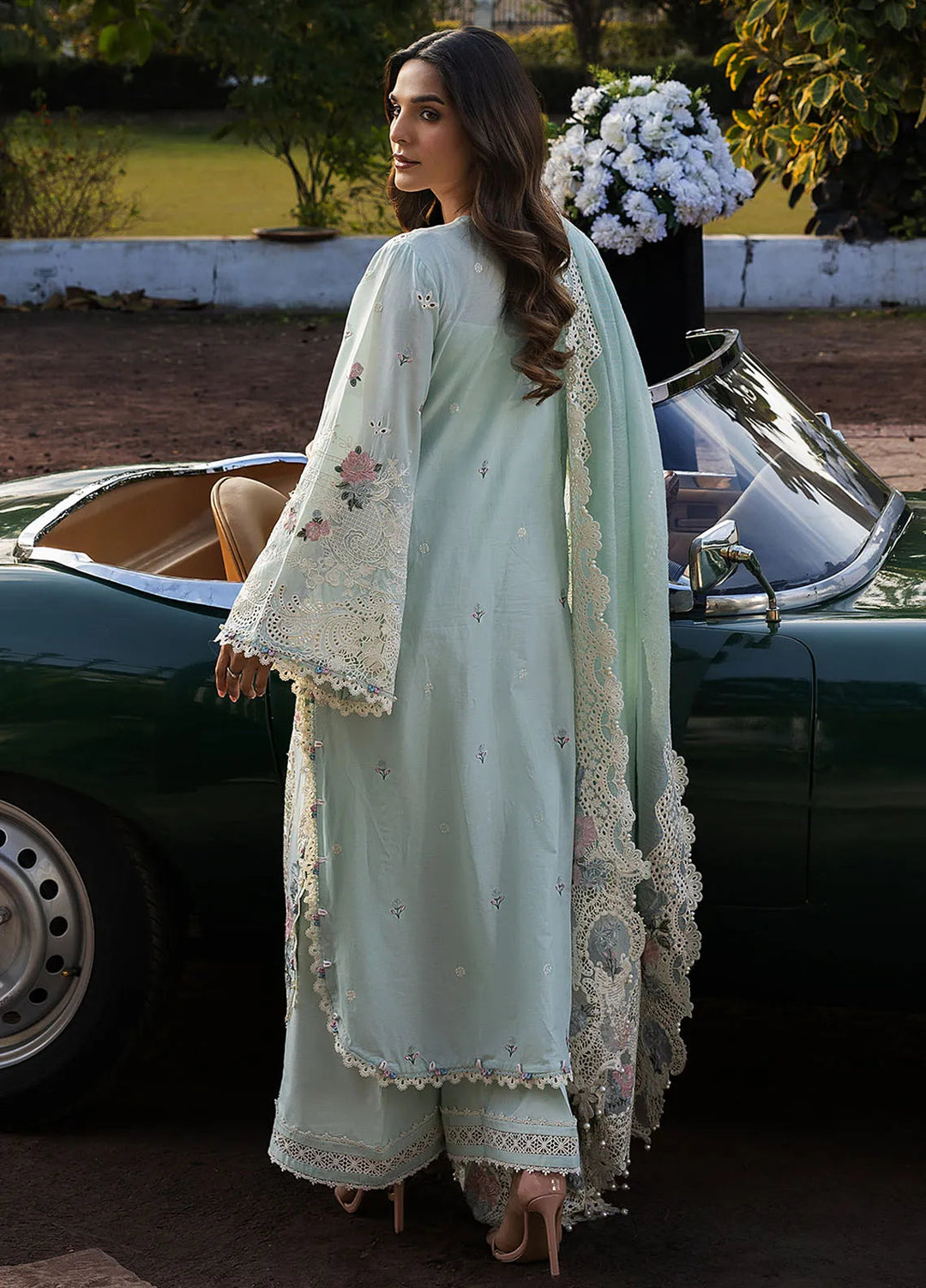 Kahf Embroidered Lawn Suits Unstitched 3 Piece KHF25L KLR-02B Garnet - Summer Collection