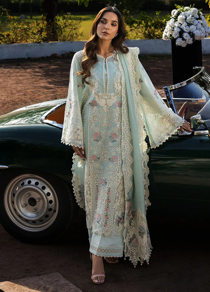 Kahf Embroidered Lawn Suits Unstitched 3 Piece KHF25L KLR-02B Garnet - Summer Collection