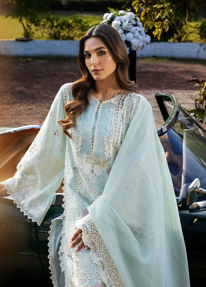 Kahf Embroidered Lawn Suits Unstitched 3 Piece KHF25L KLR-02B Garnet - Summer Collection