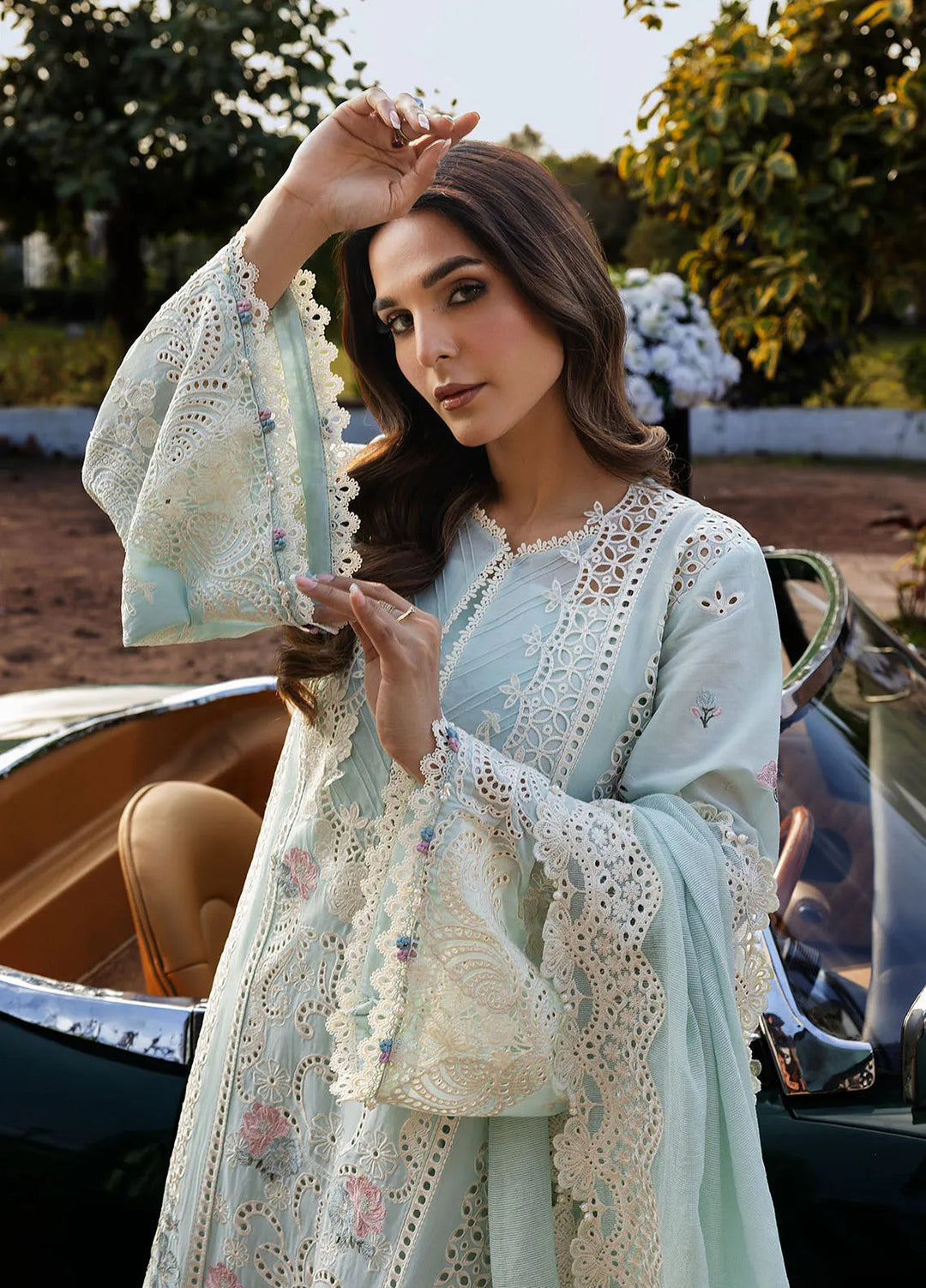 Kahf Embroidered Lawn Suits Unstitched 3 Piece KHF25L KLR-02B Garnet - Summer Collection