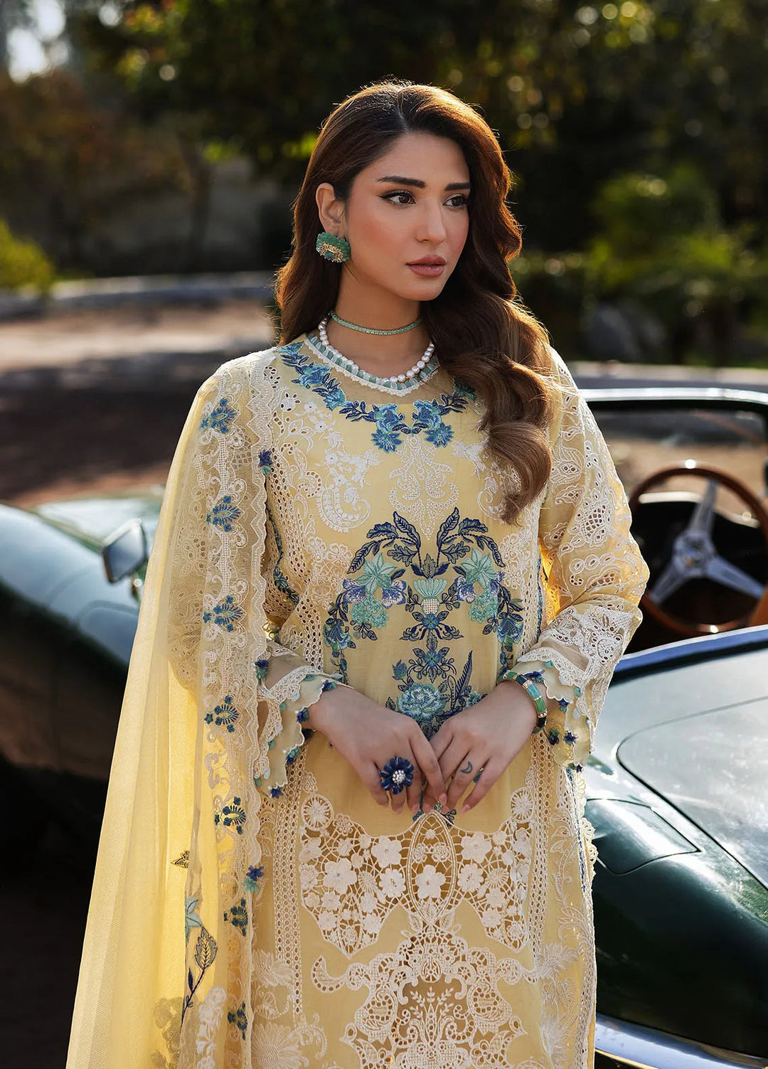 Kahf Embroidered Lawn Suits Unstitched 3 Piece KHF25L KLR-03 Sasha - Summer Collection