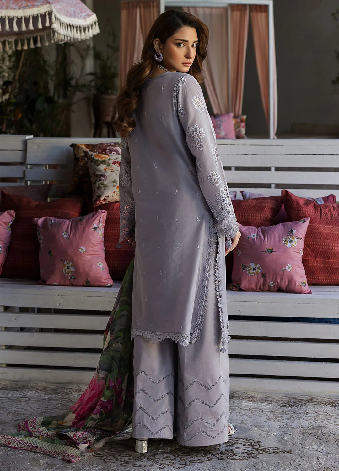 Kahf Embroidered Lawn Suits Unstitched 3 Piece KHF25L KLR-04 Lilia - Summer Collection